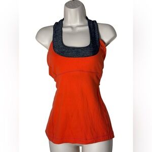 Lululemon Womens Align Tank Top Size 10 Orange Waist Length Racerback Stretch